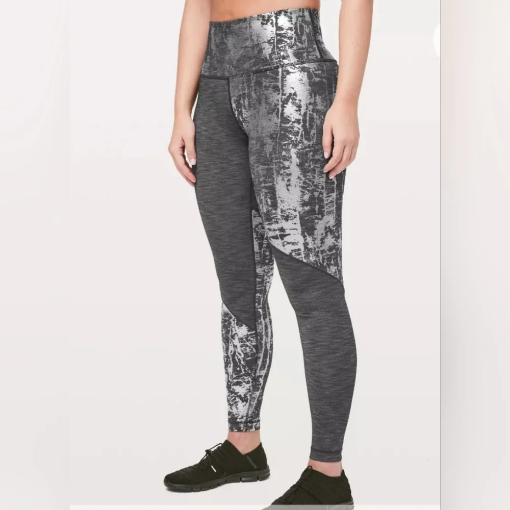 NWOT Lululemon Wunder Under HR Tight  Gray And Silver  Leggings